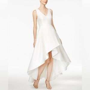 Calvin Klein White High-Low Dress A-line Gown - NWT